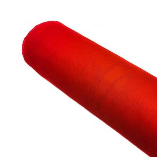 Tela de tul con tacto a seda en color rojo sangre