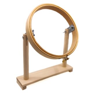 Bastidor circular de madera para bordar con pie y con tornillo de ajuste