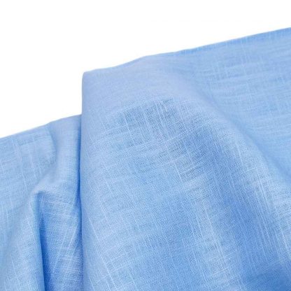 Tela de lino 100% en color liso azulado