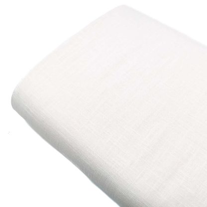 Tela de lino 100% en color liso blanco