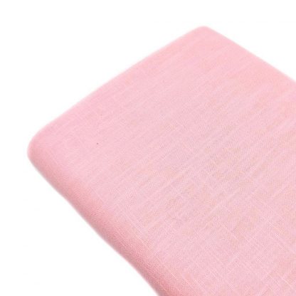 Tela de lino 100% en color liso rosa