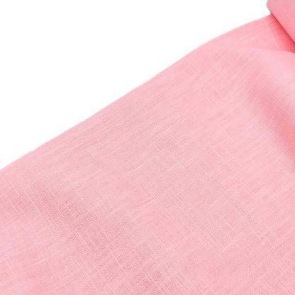 Tela de lino 100% en color liso rosa