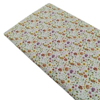 Popelín Algodón Flores Field Beige
