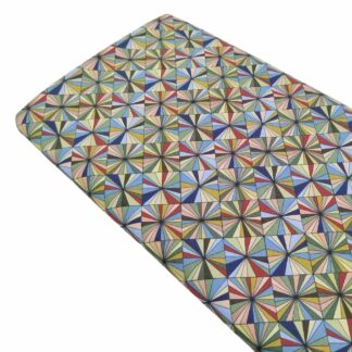 Tela popelín estampado con geométricos de colores