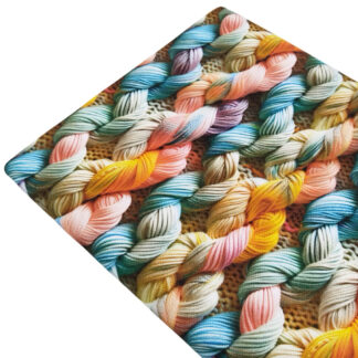 Tela Half Panamá con estampado de madejas trenzadas multicolor 3D