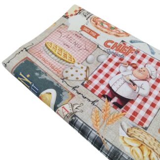 Tela Half Panamá con estampado de cocinero chef italiano