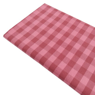 Tela popelín algodón de cuadros vichy bicolor granate coral