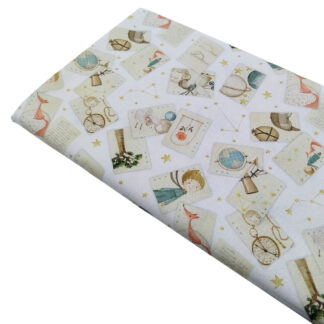 Tela de popelín con estampado de postales del Principito