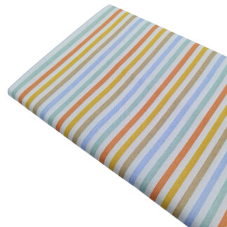 Tela de popelín con rayas de colores