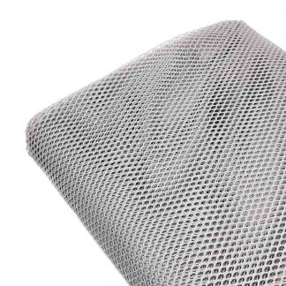Tela de malla en color gris, también conocida como tela mesh o de rejilla