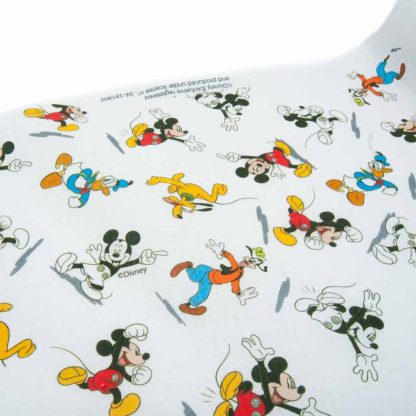 Tela popelín Mickey Mouse, Donald, Pluto y Goofy en algodón orgánico certificado GOTS