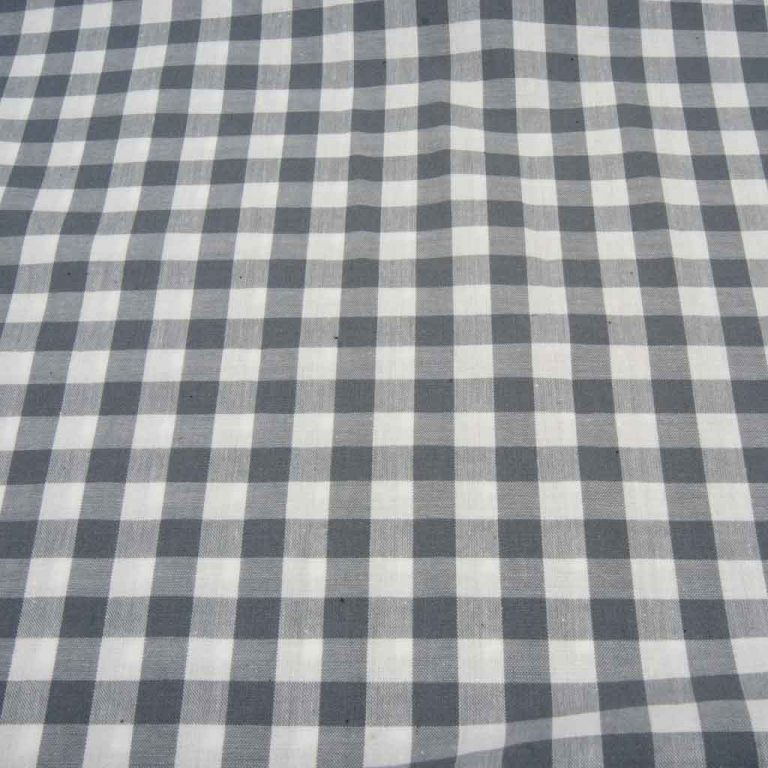 Coupon Tissu Coton Vichy Gris/blanc/noir - 1,30m X 1m - 100% Coton - Neuf