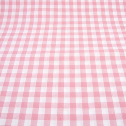 Tela cuadro vichy 100% algodón en color rosa palo