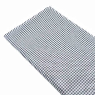 Tela cuadro vichy pequeño 100% algodón en color gris perla