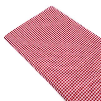 Tela cuadro vichy pequeño 100% algodón en color rojo