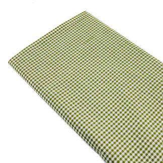 Tela cuadro vichy pequeño 100% algodón en color verde seco