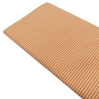 Tela popelín algodón de cuadros vichy pequeños en color naranja