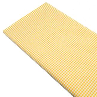 Tela cuadro vichy pequeño 100% algodón en color amarillo
