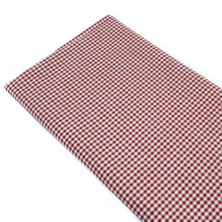 Tela cuadro vichy pequeño 100% algodón en color terracota