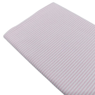 Tela de raya vichy 100% algodón en color rosa bebé