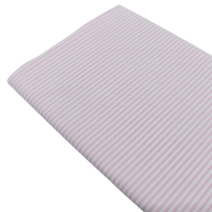 Tela de raya vichy 100% algodón en color rosa bebé