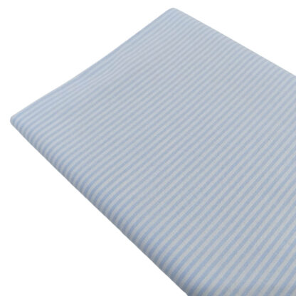 Tela de raya vichy 100% algodón en color azul bebé