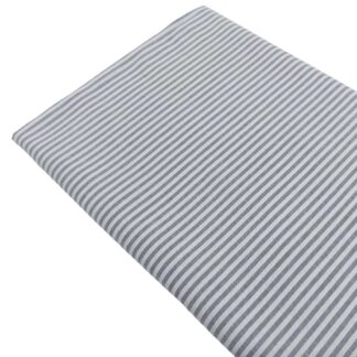 Tela de raya vichy 100% algodón en color gris