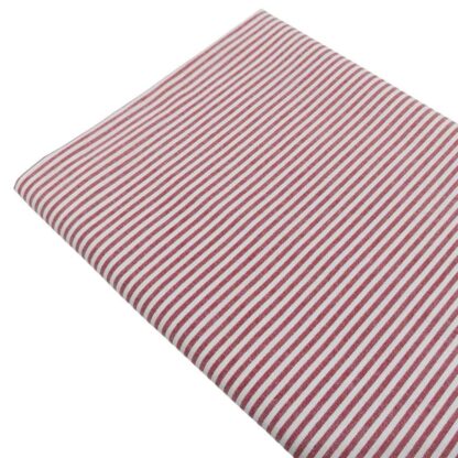 Tela de raya vichy 100% algodón en color rojo