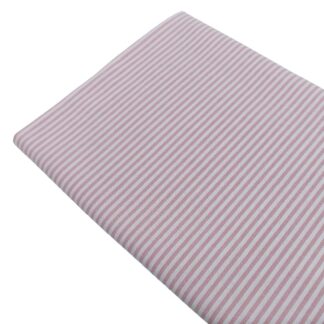Tela de raya vichy 100% algodón en color rosa palo