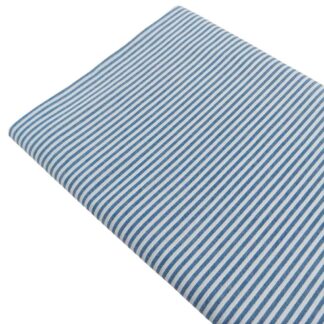 Tela de raya vichy 100% algodón en color marina
