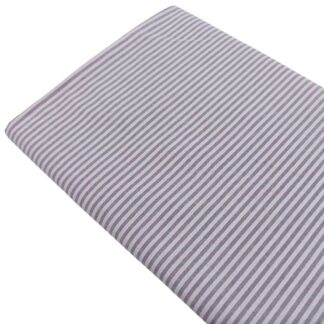 Tela de raya vichy 100% algodón en color lila empolvado