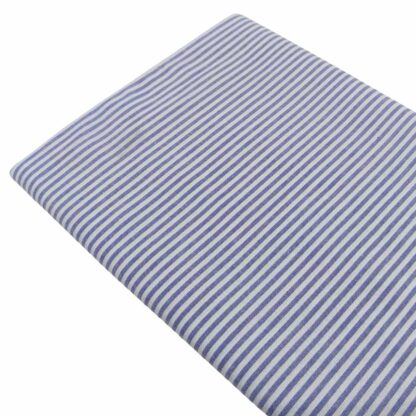 Tela de raya vichy 100% algodón en color tejano