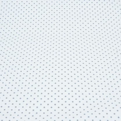 Tela de popelín 100% algodón con estampado de topos grises pequeños sobre fondo color blanco diseñado by Poppy Europe