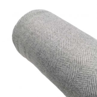 Tela de paño reversible con espiga en color gris