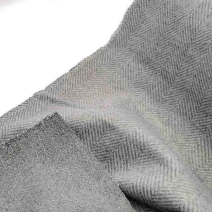 Tela de paño reversible con espiga en color gris