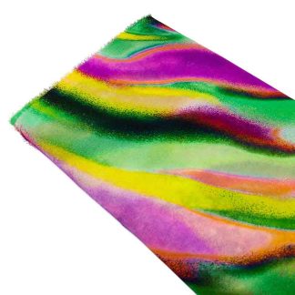 Tela de gasa estampada con abstractos multicolor