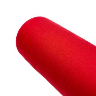 Tela de punto sudadera con pelito interior en color rojo
