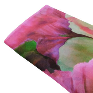 Tela de gasa estampada con flores abstractas extra grandes