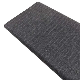 Tela de franela con doble raya diplomática en color gris marengo