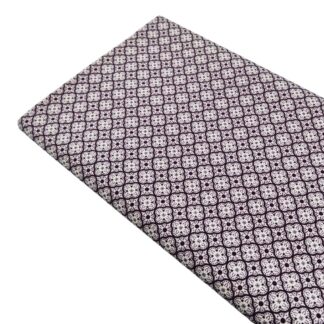 Tela popelín estampado mosaicos en color berenjena