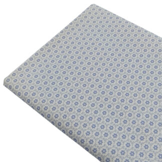 Tela popelín estampado geométricos en color azul empolvado