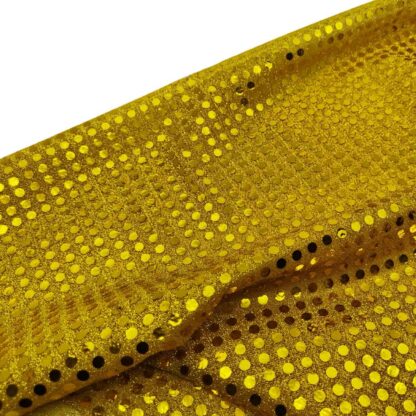 Tela de lentejuelas en color amarillo
