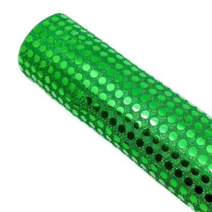 Tela de lentejuelas en color verde