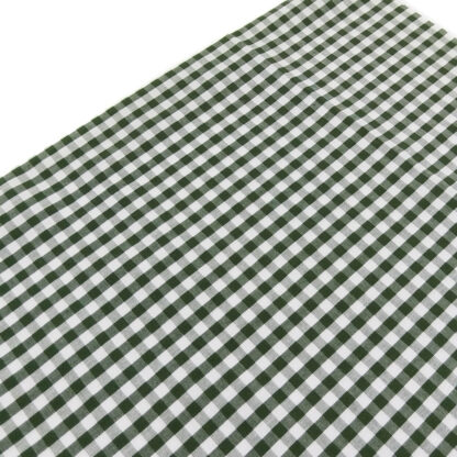 Tela popelín algodón de cuadros vichy pequeños en color verde botella