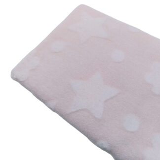Tela coralina polar rosa con estrellas en relieve