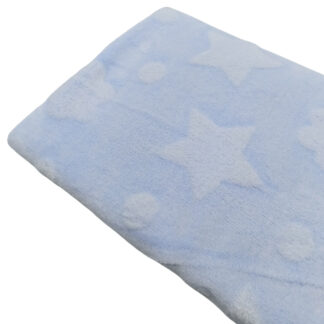 Tela coralina polar azul celeste con estrellas en relieve