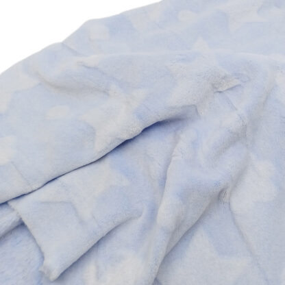 Tela coralina polar azul celeste con estrellas en relieve