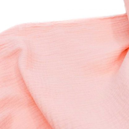 Tela muselina doble gasa algodón en color rosa bebé