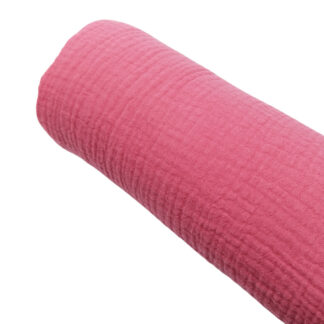 Tela muselina doble gasa algodón en color fucsia fluor