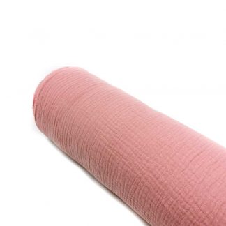 Tela muselina doble gasa algodón en color rosa palo